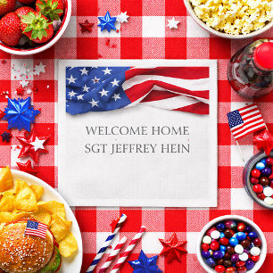 Welcome Home USA Flag Military Party Napkin