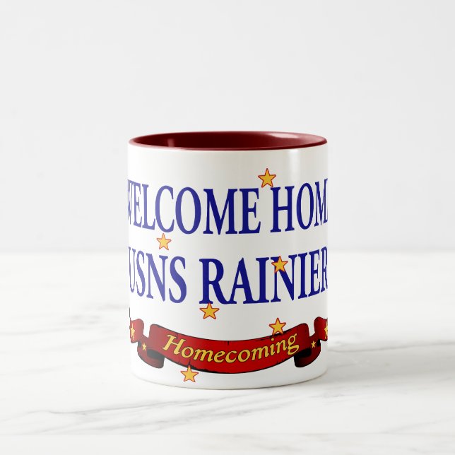 Welcome Home USNS Rainier Two-Tone Coffee Mug (Center)