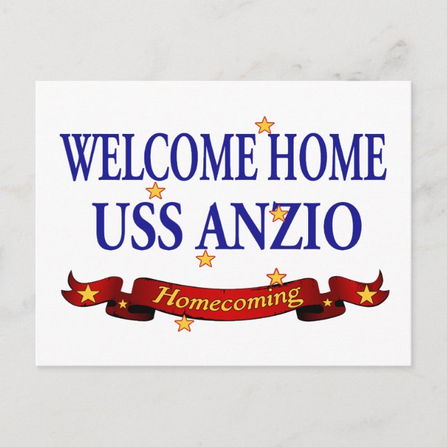 Welcome Home USS Anzio Postcard (Front)