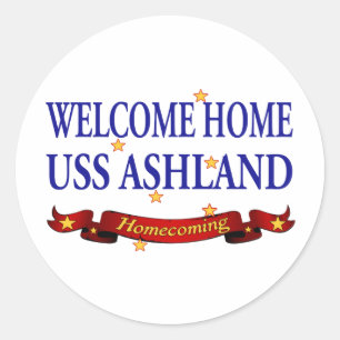 Welcome Home USS Ashland Classic Round Sticker