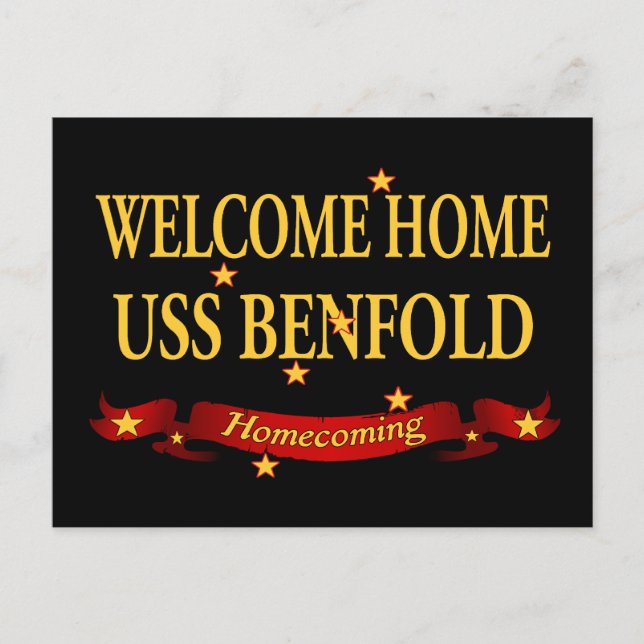 Welcome Home USS Benfold Postcard (Front)
