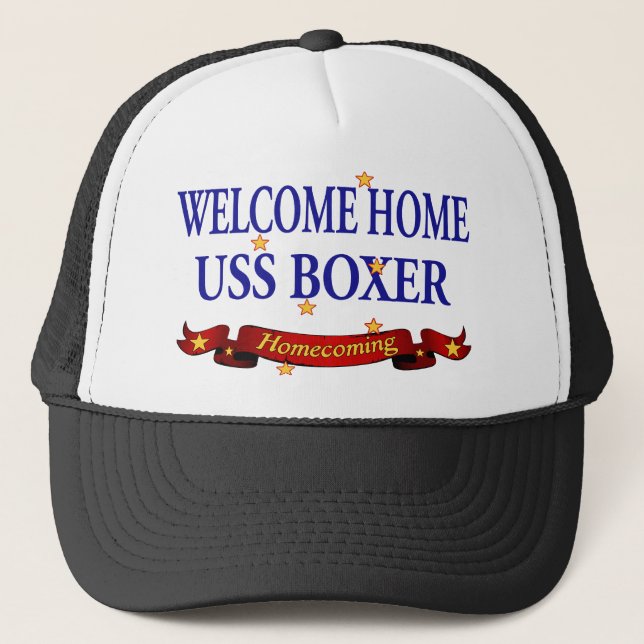 Welcome Home USS Boxer Trucker Hat (Front)