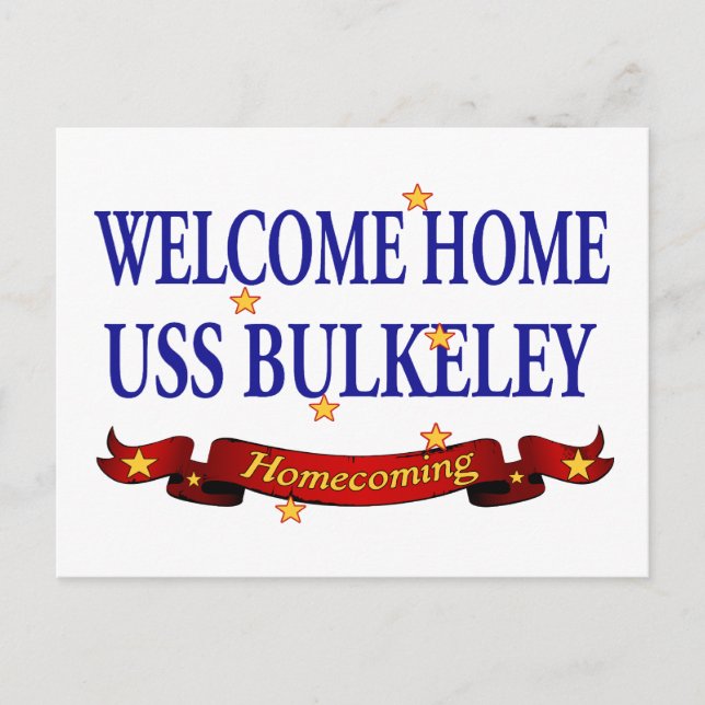 Welcome Home USS Bulkeley Postcard (Front)