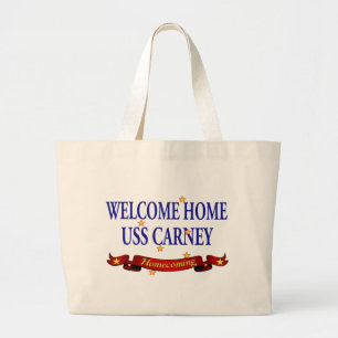 Welcome Home USS Carney Large Tote Bag