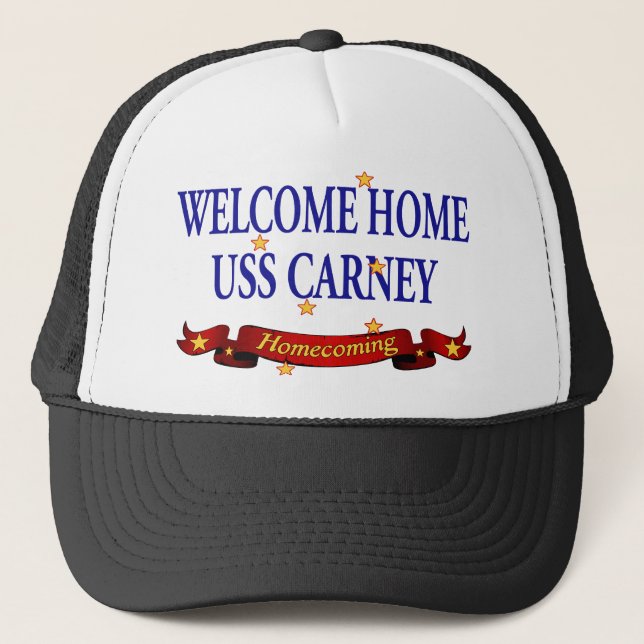 Welcome Home USS Carney Trucker Hat (Front)