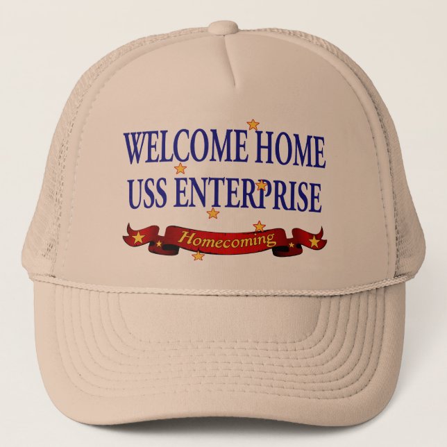 Welcome Home USS Enterprise Trucker Hat (Front)