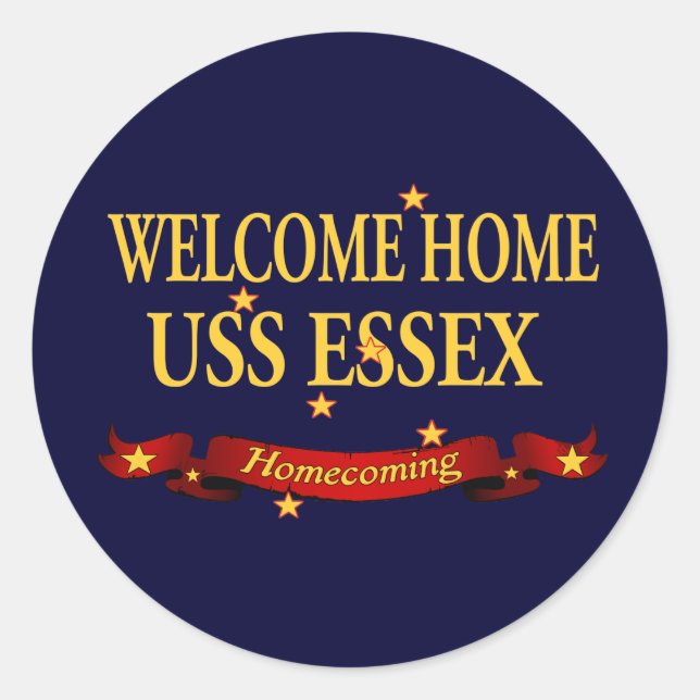 Welcome Home USS Essex Classic Round Sticker (Front)