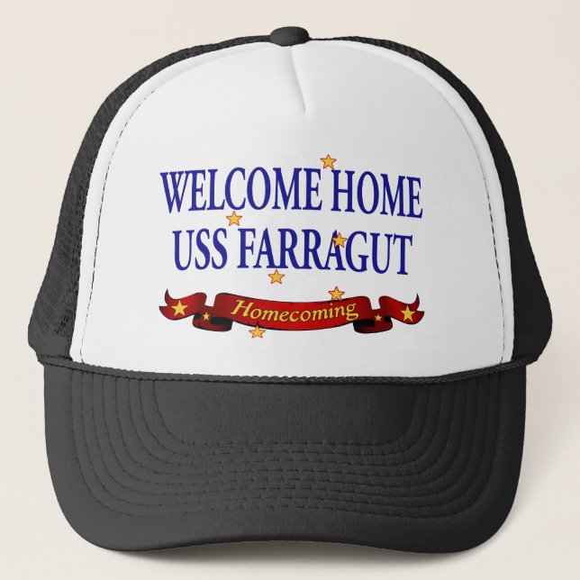 Welcome Home USS Farragut Trucker Hat (Front)