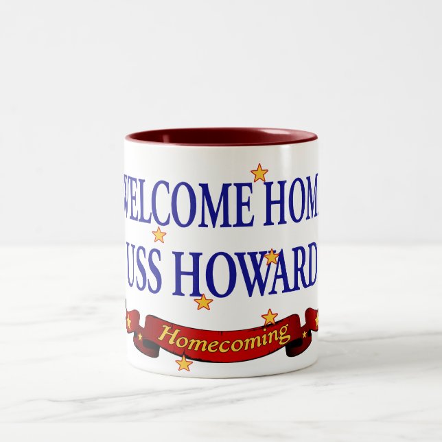 Welcome Home USS Howard Two-Tone Coffee Mug (Center)