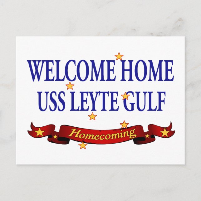 Welcome Home USS Leyte Gulf Postcard (Front)
