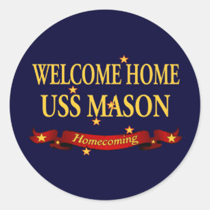 Welcome Home USS Mason Classic Round Sticker