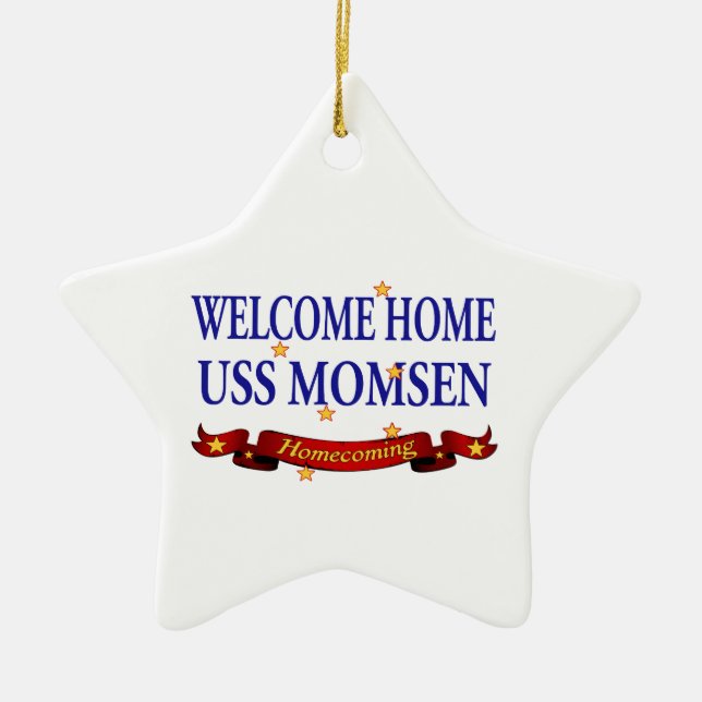 Welcome Home USS Momsen Ceramic Ornament (Front)