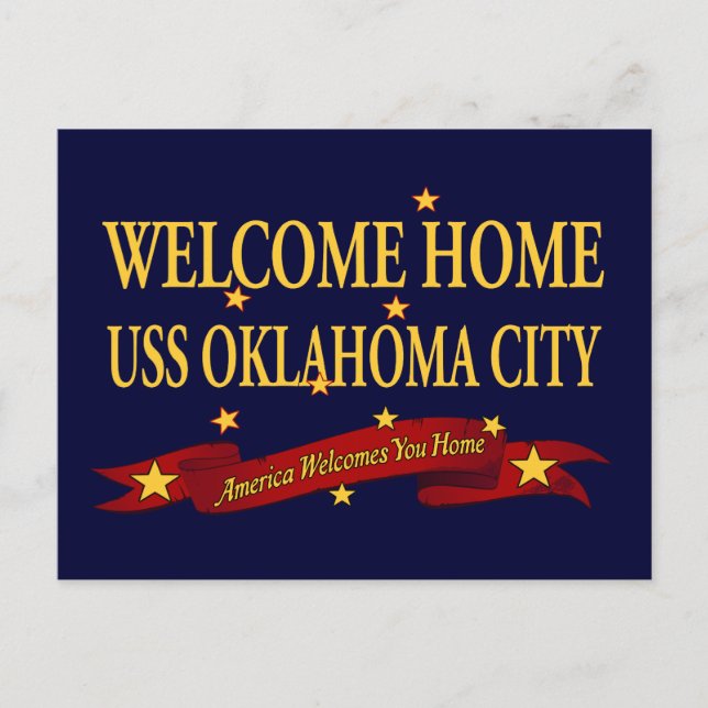 Welcome Home USS Oklahoma City Postcard (Front)