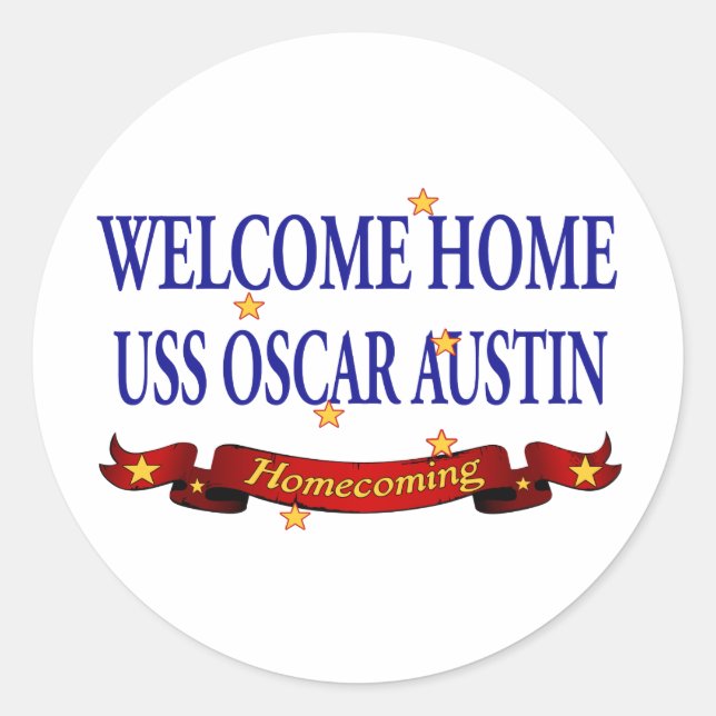 Welcome Home USS Oscar Martin Classic Round Sticker (Front)