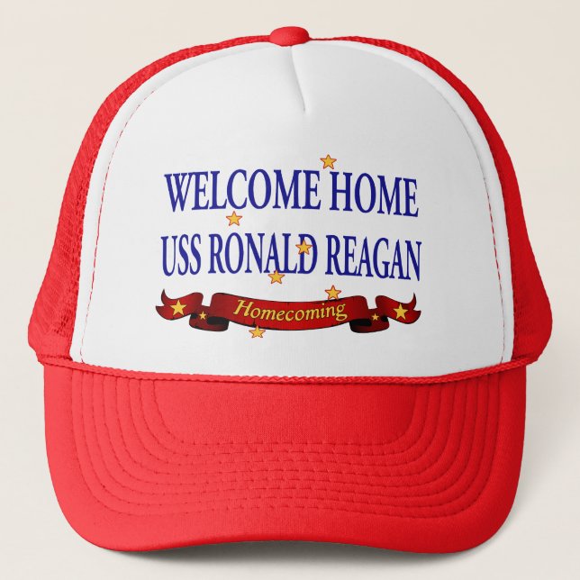 Welcome Home USS Ronald Reagan Trucker Hat (Front)