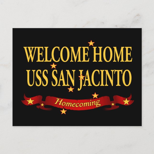Welcome Home USS San Jacinto Postcard (Front)