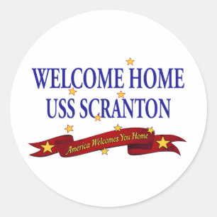 Welcome Home USS Scranton Classic Round Sticker