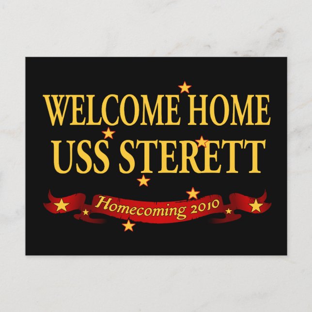 Welcome Home USS Sterett Postcard (Front)