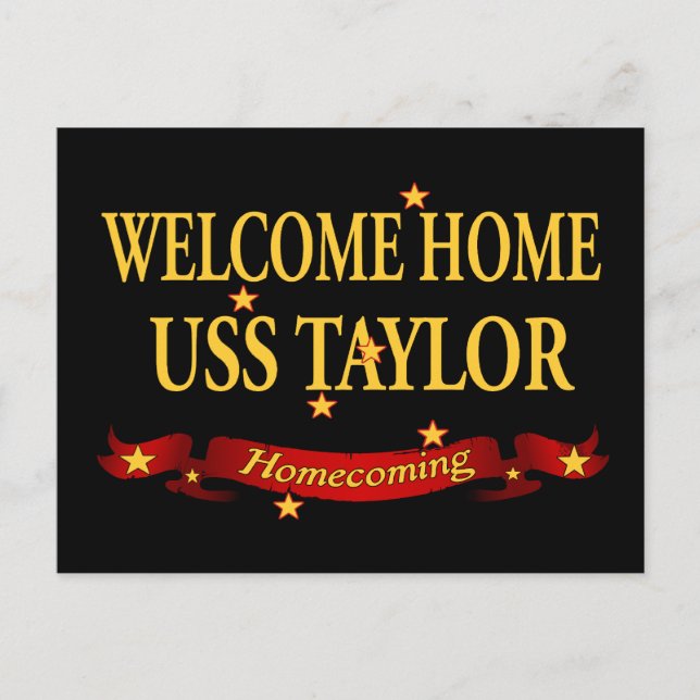 Welcome Home USS Taylor Postcard (Front)