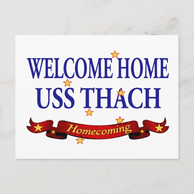Welcome Home USS Thach Postcard (Front)