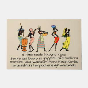 Welcome in 12 African languages Doormat