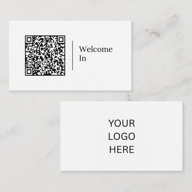 Welcome In | Customizable QR code & Logo Business Card (Front/Back)