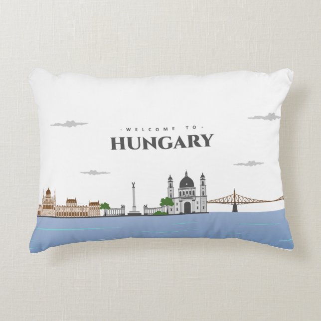 Welcome in Hungary Accent Pillow (Front)
