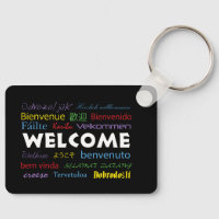 Welcome in Many Languages Black Colourful