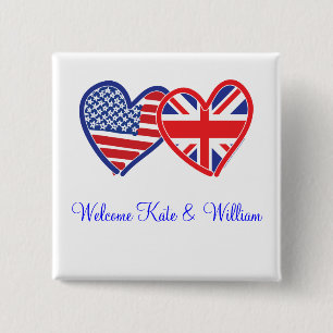 Welcome Kate & William/ Royal Wedding 2 Inch Square Button