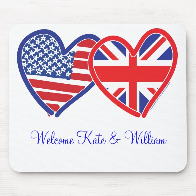 Welcome Kate & William/ Royal Wedding Mouse Pad (Front)