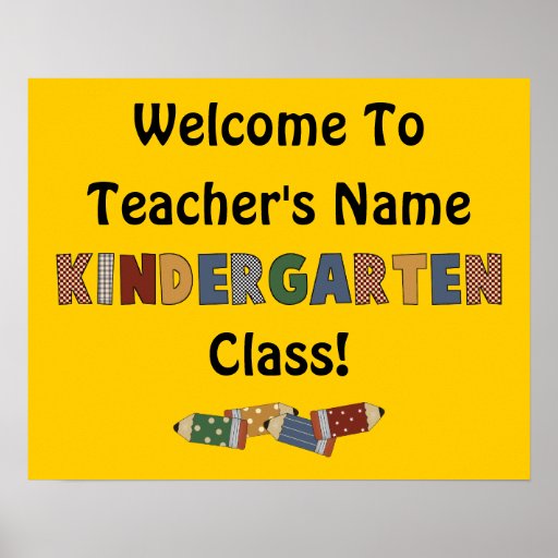 Welcome Kindergarten (customizable) Poster | Zazzle