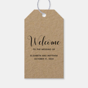 Welcome kraft gift tag. Rustic Modern wedding Gift Tags