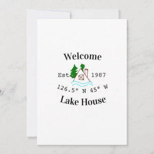 Welcome lake house corrdinated est. Year mountain  Invitation