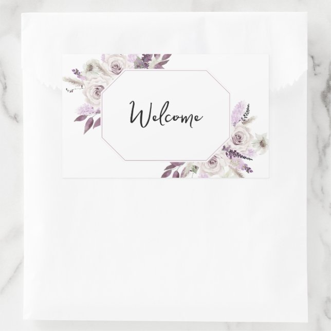 Welcome Lavender Purple Floral Sticker (Bag)