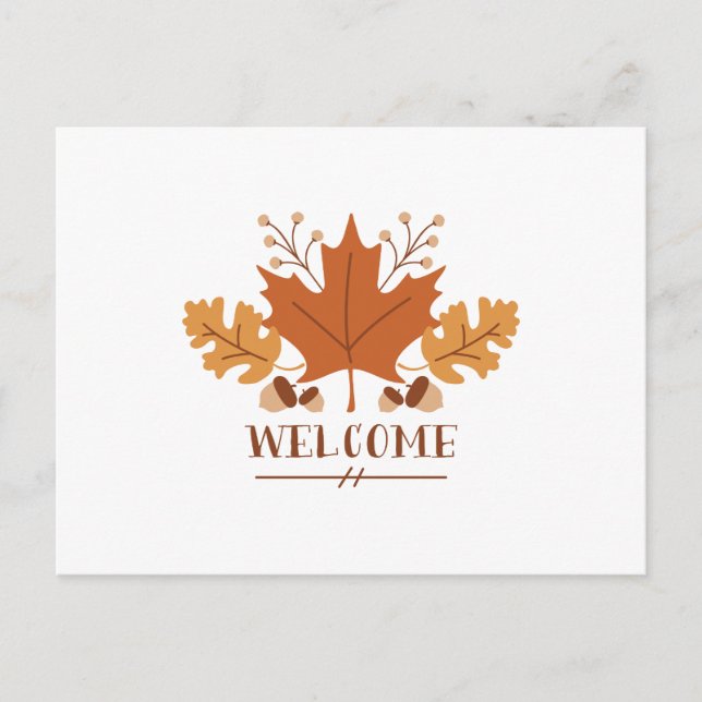 Welcome Leaves Postcard (Front)