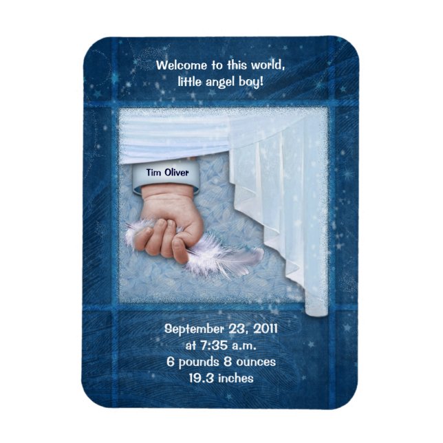 Welcome little Angel Boy Magnet (Vertical)