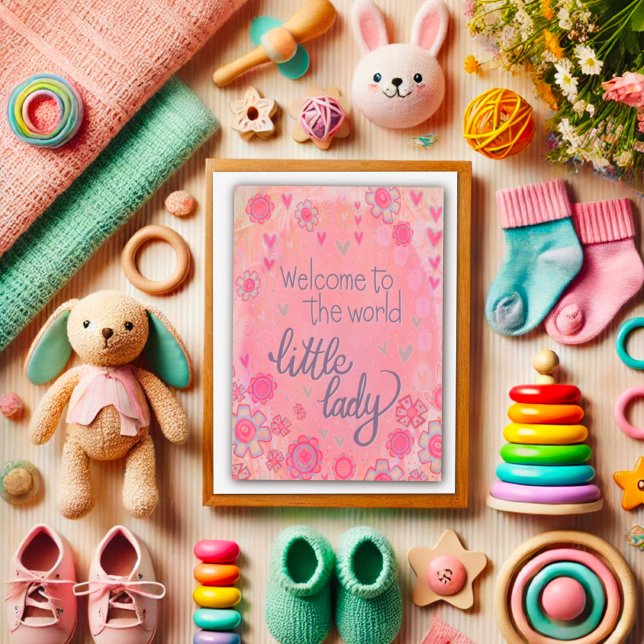 Welcome Little Lady Pink Baby Girl  Card (Creator Uploaded)