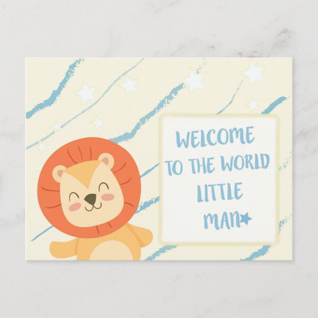 Welcome little man card (Front)