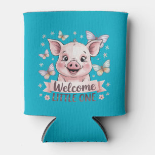 Welcome Little One- Cute Piglet Baby Shower Favour Can Cooler