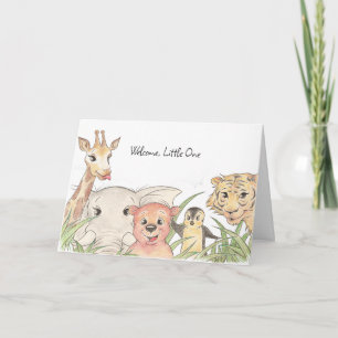 Welcome Little One Safari Baby Congratulations Card