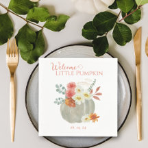 Welcome Little Pumpkin Watercolor Baby Shower