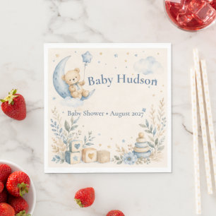 Welcome Little Son Baby Shower Lunch Napkins