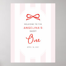 Welcome Little Sweetheart 1st Birthday Pink Red