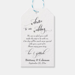 Welcome Love & Gratitude Personalized Wedding Gift Tags