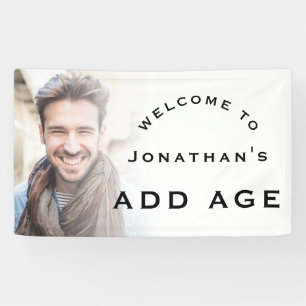 Welcome Male Any Age Birthday Party Photo Overlay  Banner