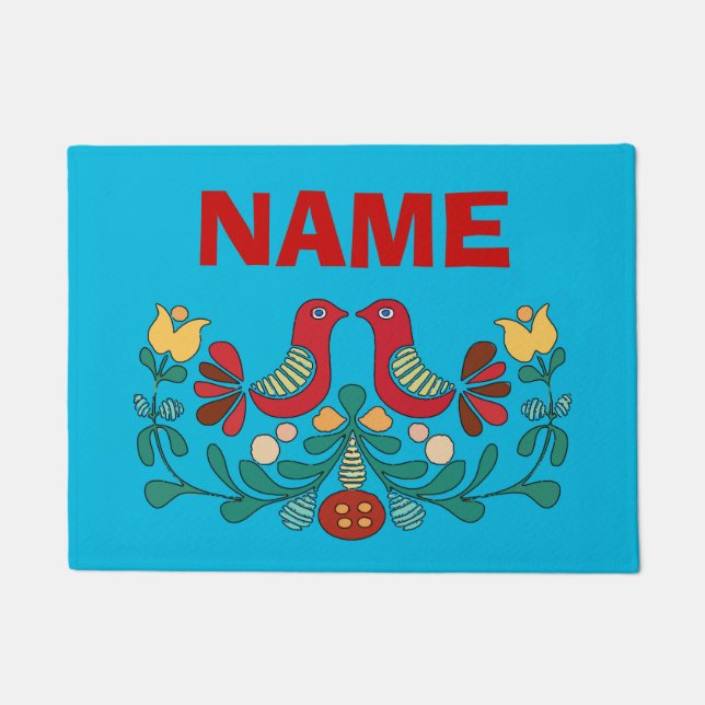 Welcome Mat, Welcome Birds. Add Name Doormat (Front)