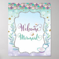 Welcome Mermaid Birthday Decoration Baby Shower