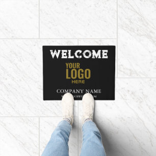 Welcome   Modern Calligraphy Personalized Doormat