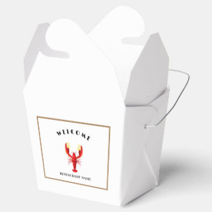 Welcome Modern seafood Lobster lime logo name Favor Box