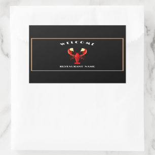 Welcome Modern seafood Lobster lime logo name Sticker
